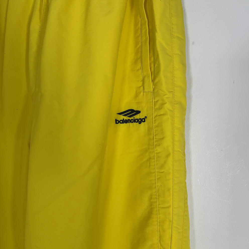 Balenciaga Sport Logo Yellow Nylon Ski Pants