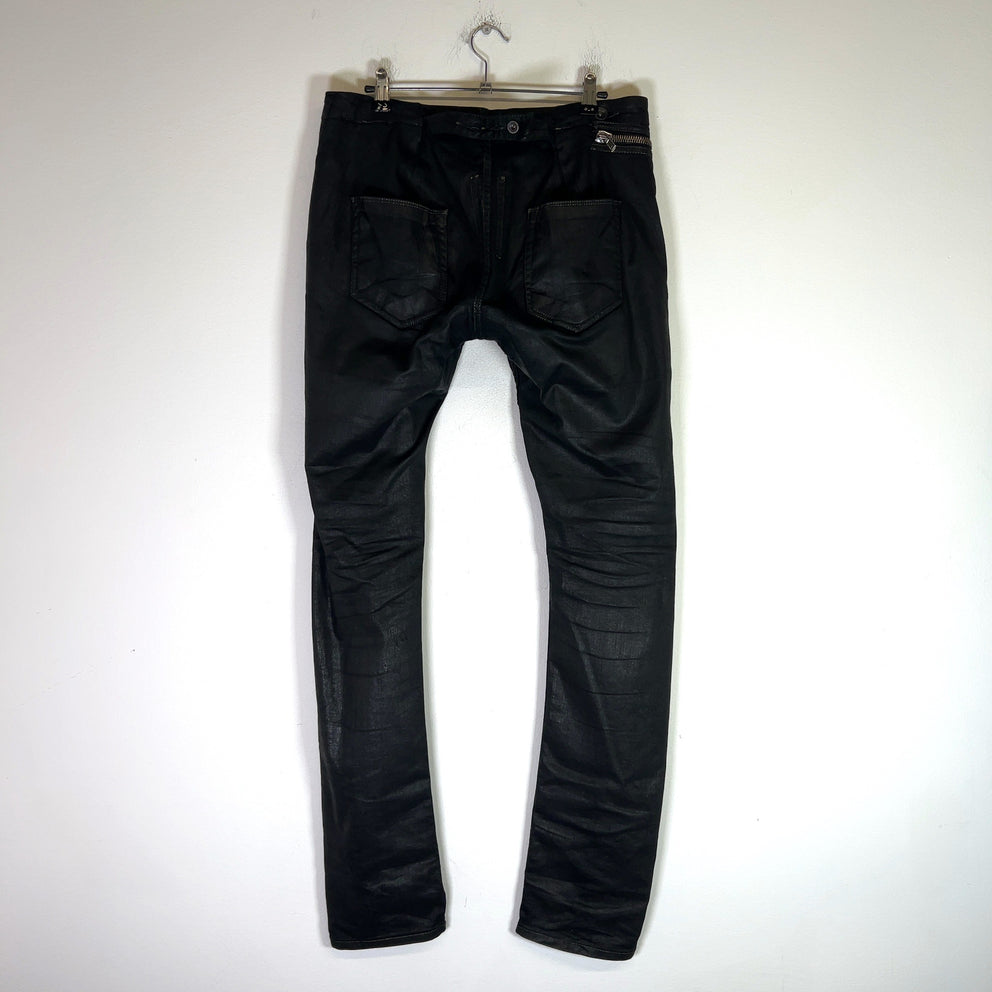 Rick Owens DRKSHDW SS15 Scrub Waxed Aircut Jeans