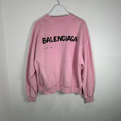 Balenciaga Pink Graphic Logo Longsleeve Size S