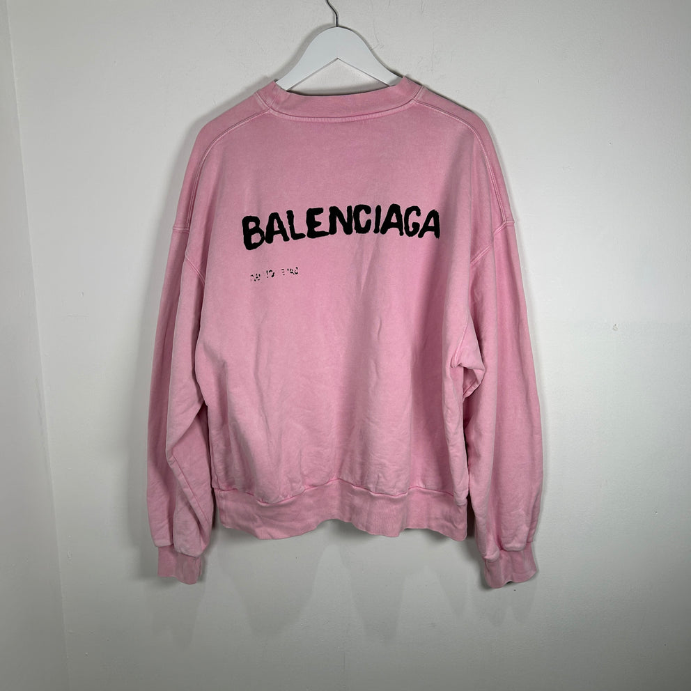 Balenciaga Pink Graphic Logo Longsleeve Size S