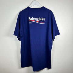 Balenciaga Purple Campaign Logo T-Shirt Size L