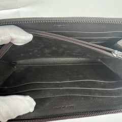 Prada Brown Nylon Zip Around Wallet