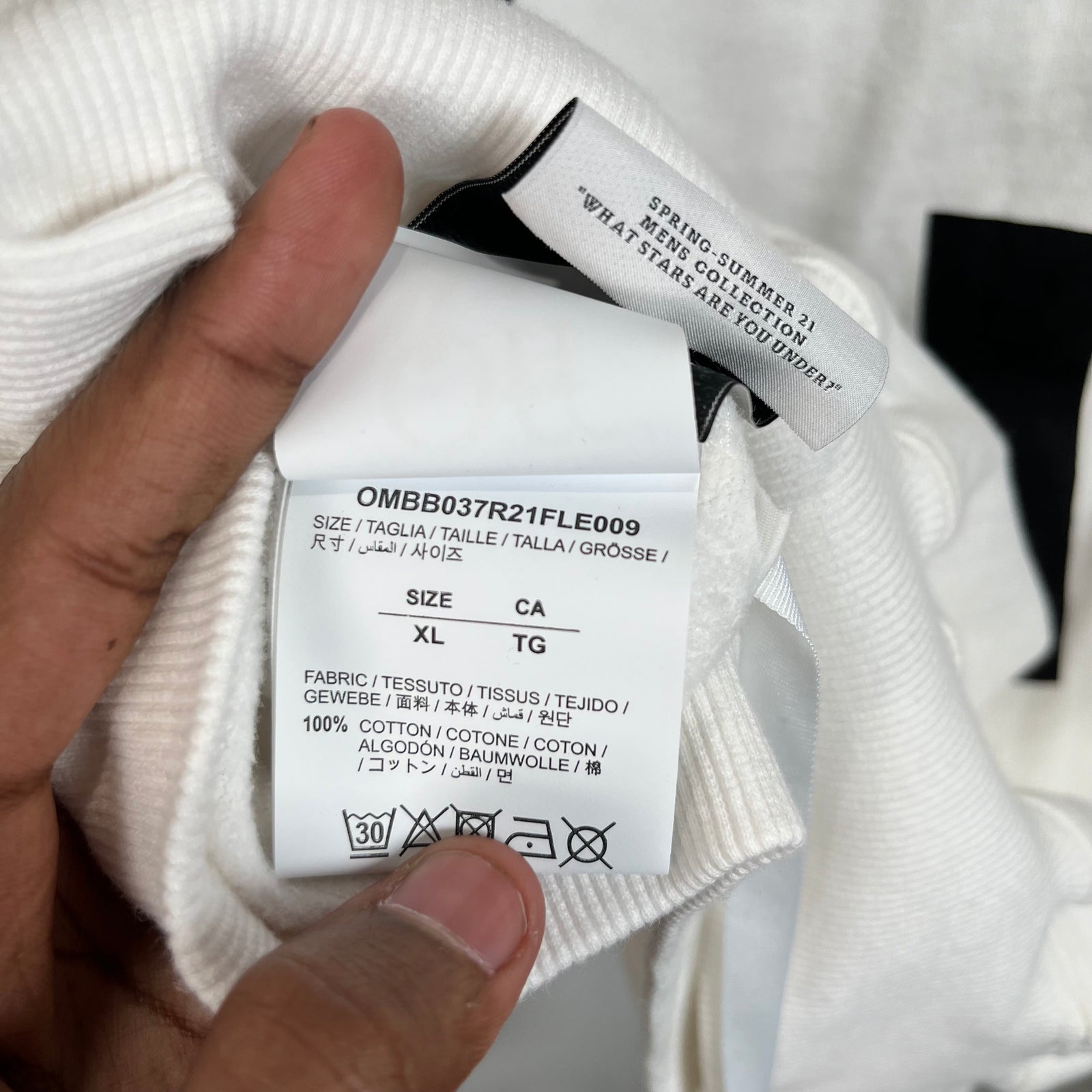 Off White Construction Graphic Hoodie Size XL