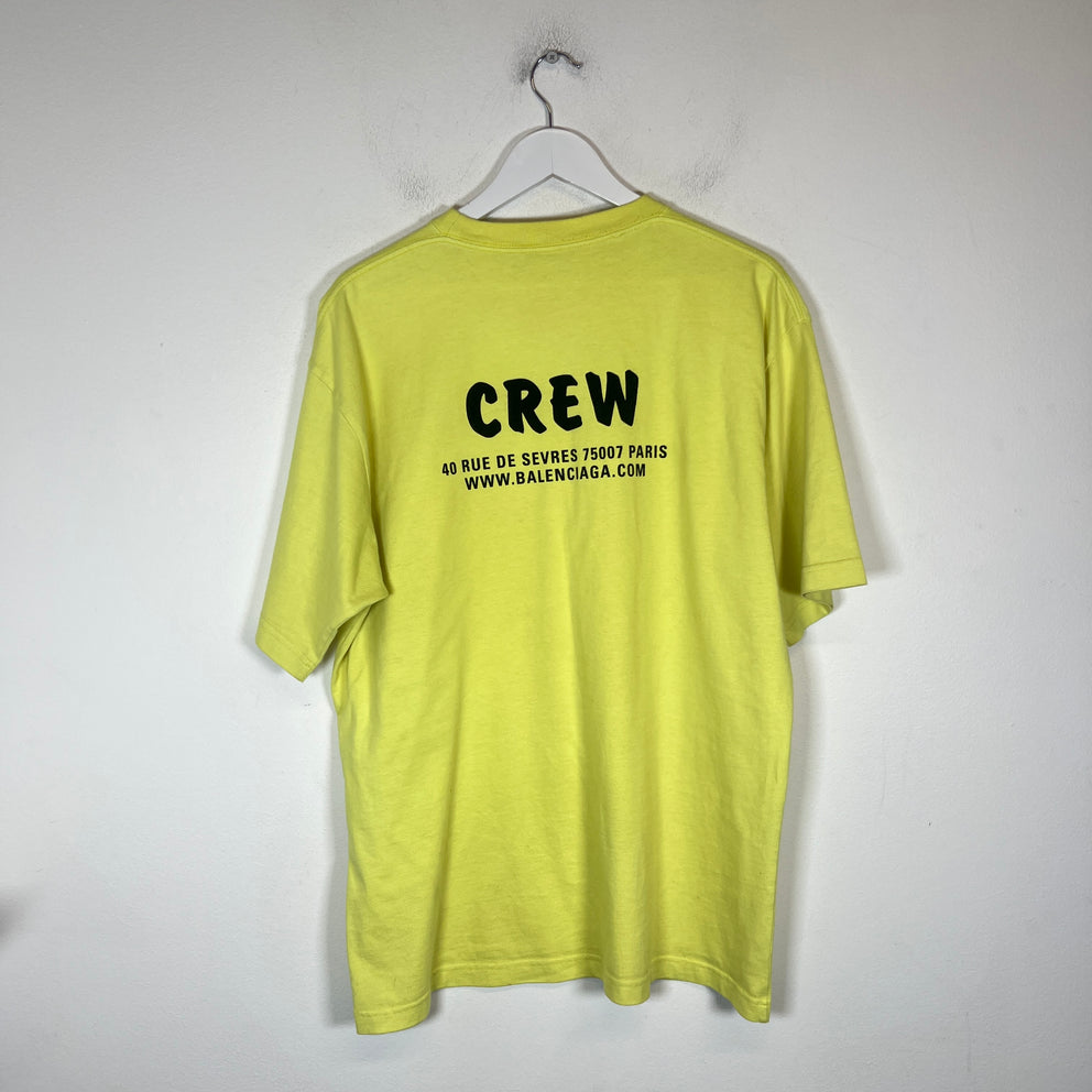 Balenciaga Neon Crew Logo T-Shirt Size XS