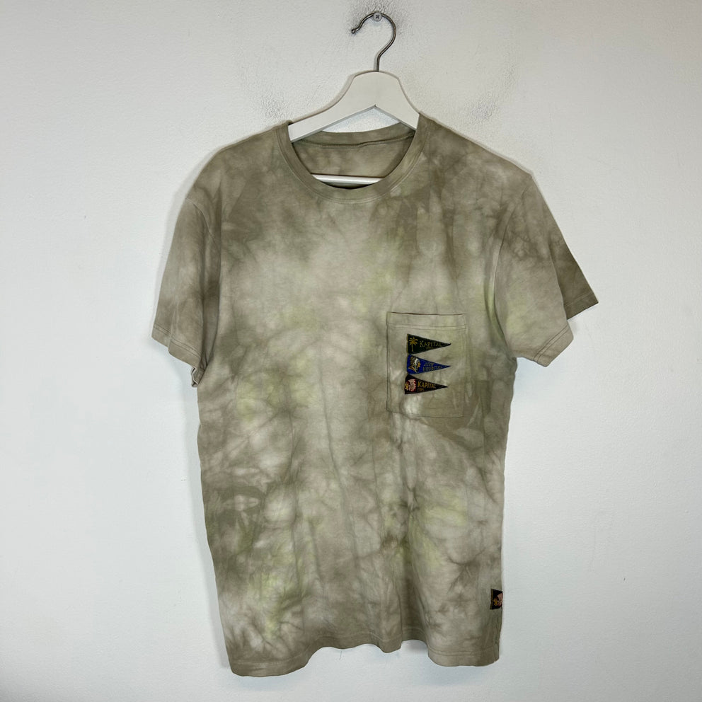 Kapital Tye Dye Flag Logo T-Shirt Size 4