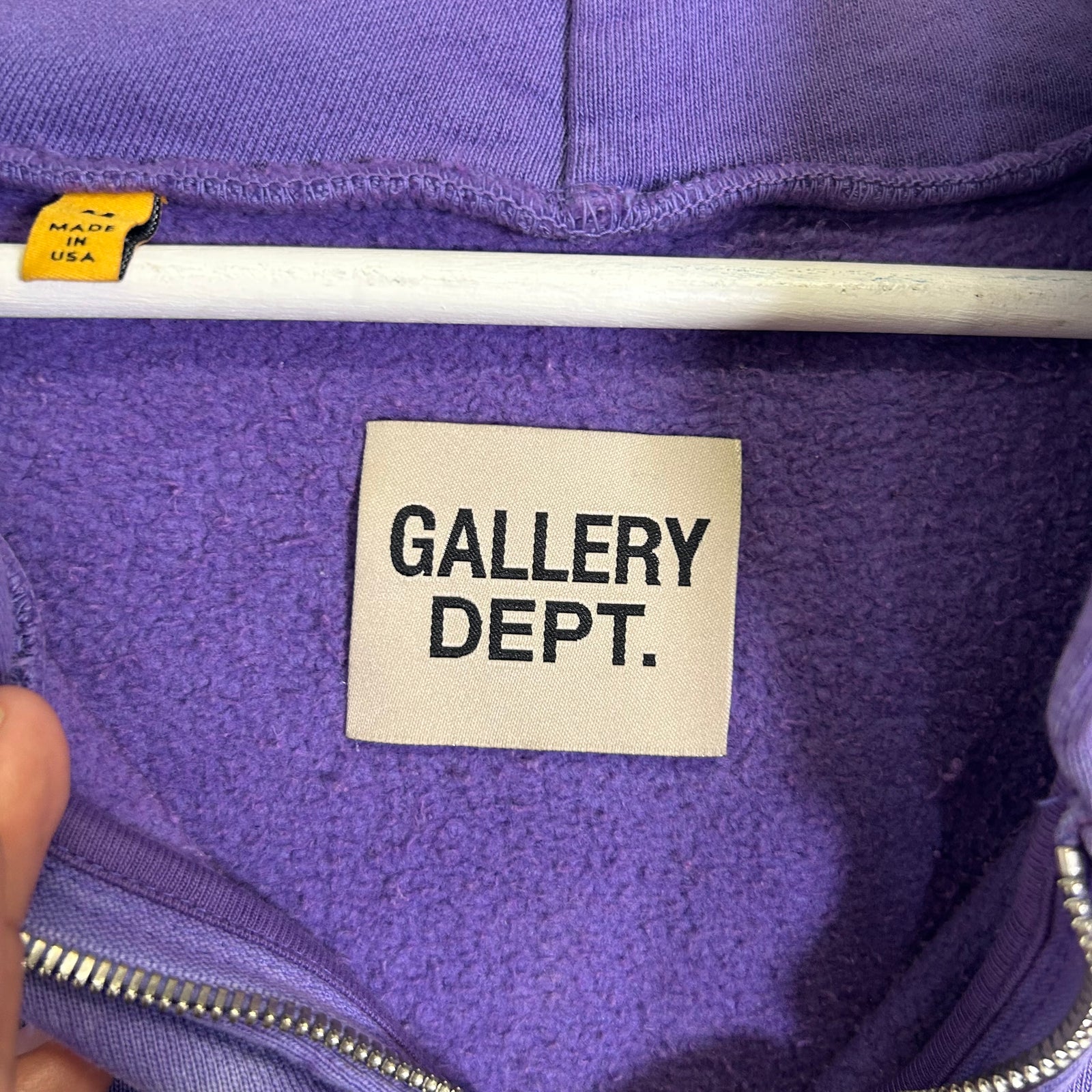 Gallery Dept Purple Sun Faded French Logo Zip-Up Hoodie Size M