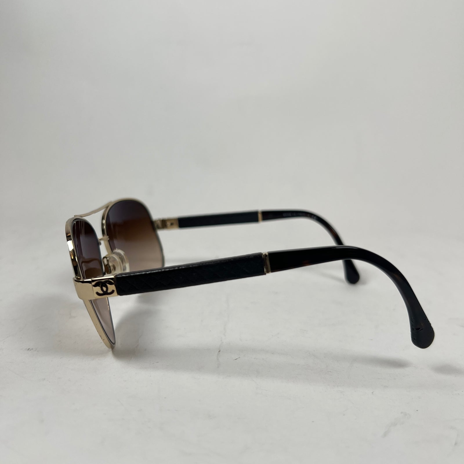 Chanel Lambskin Quilted CC Aviator Sunglasses