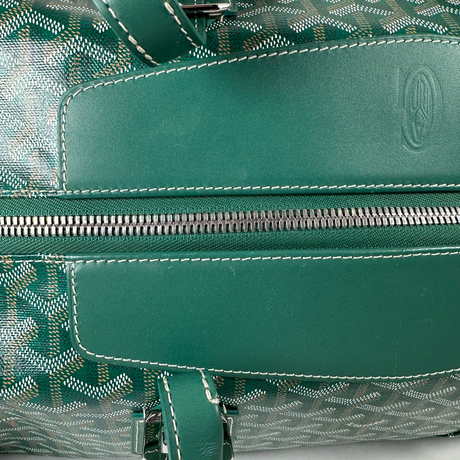 Goyard Goyardine Green Boeing 55 Travel Duffle Bag
