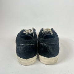 Rick Owens Black/Milk Pony Hair Vintage Sneaker Size 45
