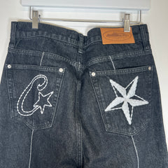 Corteiz Black C-Star Denim Jeans Size 34