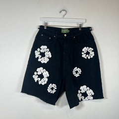 Denim Tears Black Wreath Denim Shorts Size M