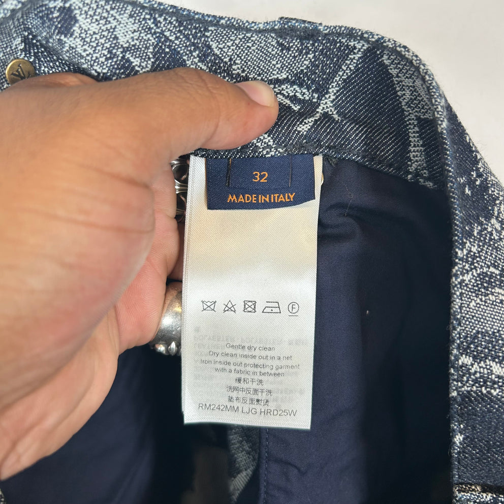 Louis Vuitton Floral Jacquard Denim Shorts Size 32