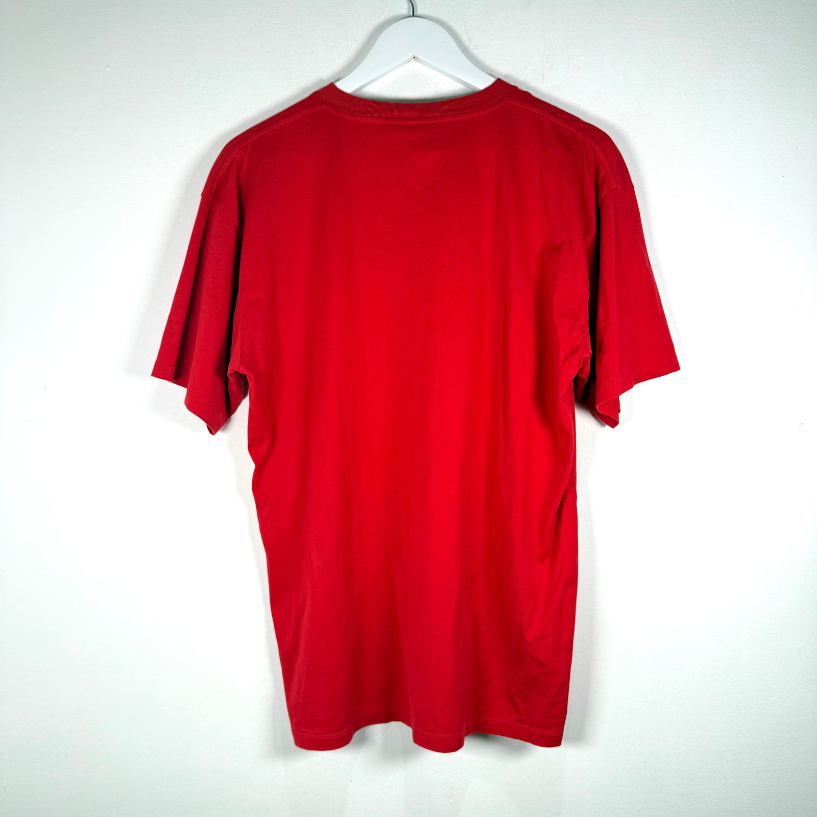 Celine Red/White Logo T-Shirt Size S