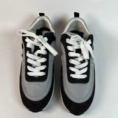 Chanel Dark Grey Suede Calfskin Sneaker Sz 43