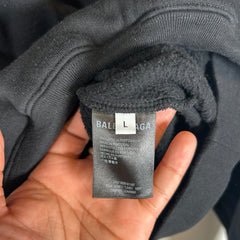 Balenciaga Black Sponsor Logo Hoodie Size L