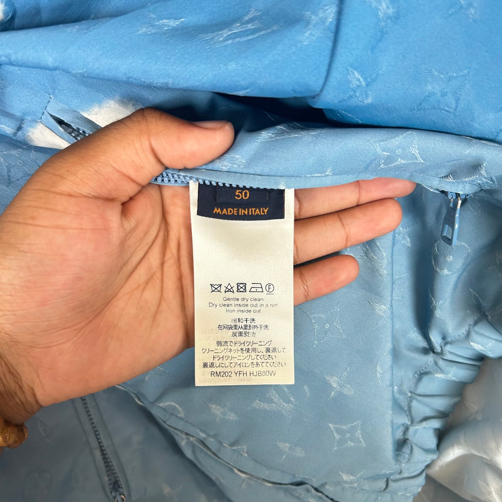Louis Vuitton Blue Cloud Windbreaker Jacket Size M