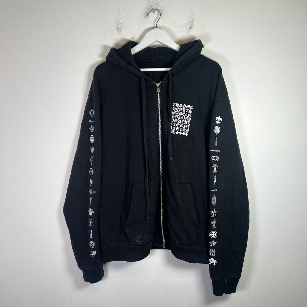 Chrome Hearts Multi Logo Zip-Up Hoodie
