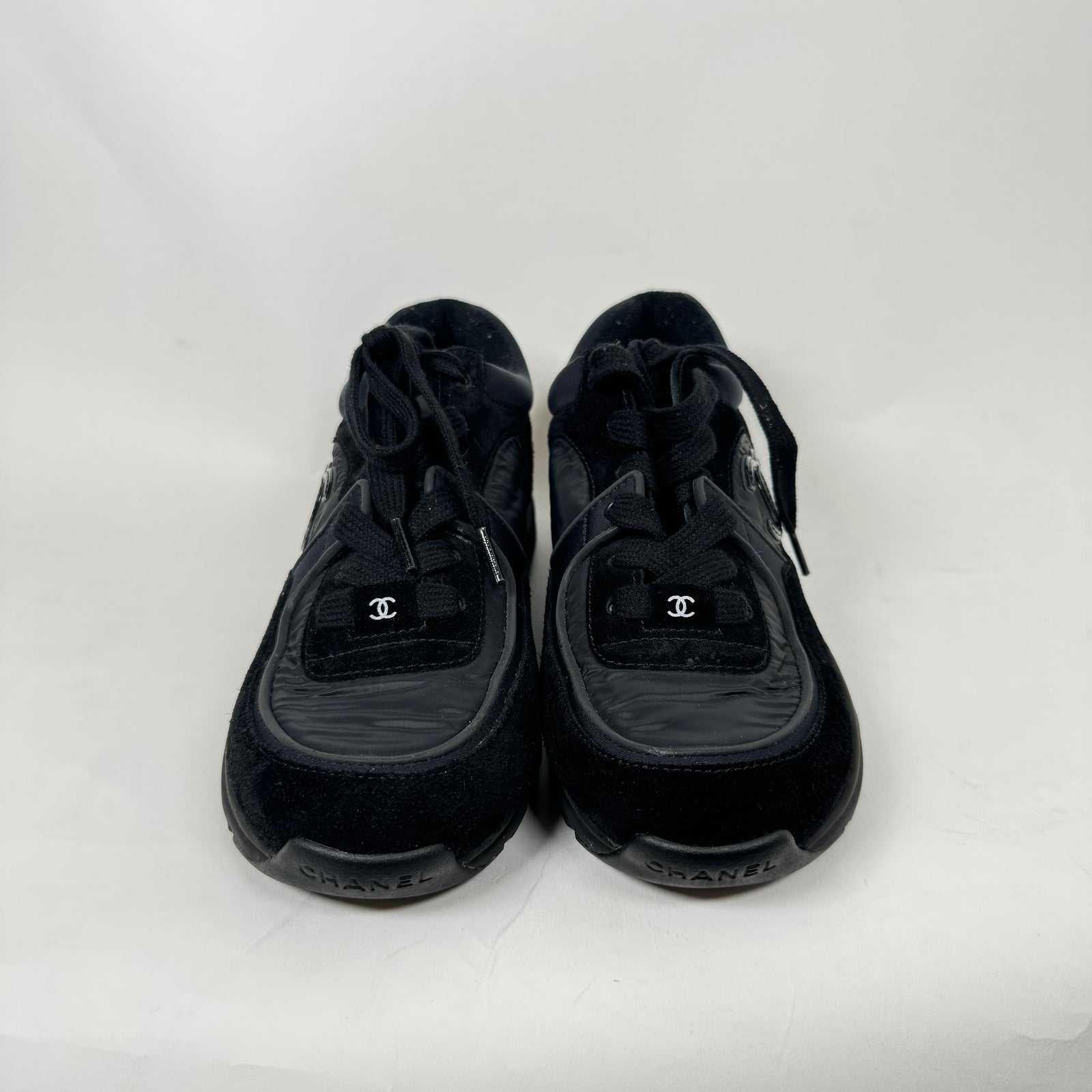 Chanel Black CC Trainers Size 37