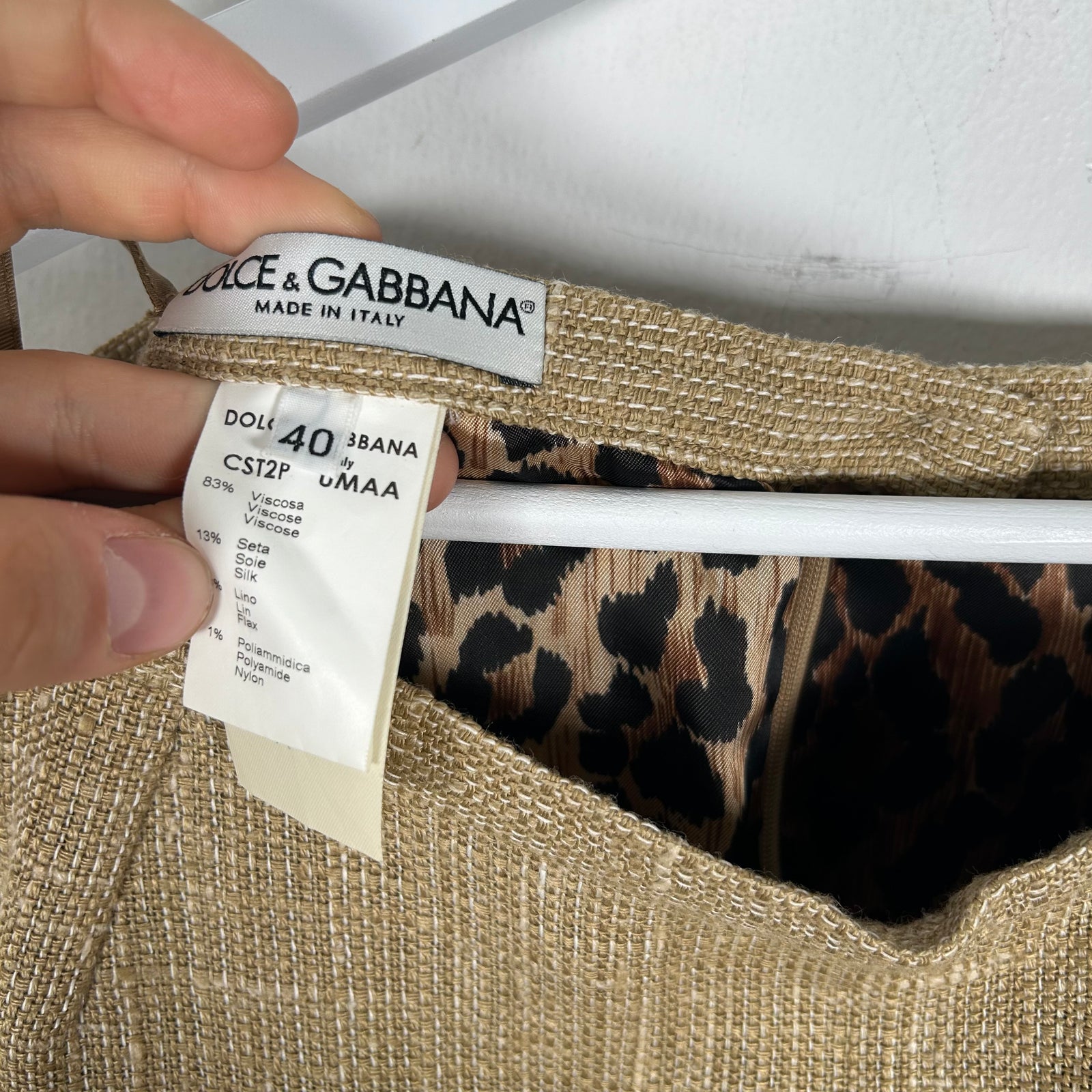 Dolce&Gabbana Khaki Tweed Skirt Size 40
