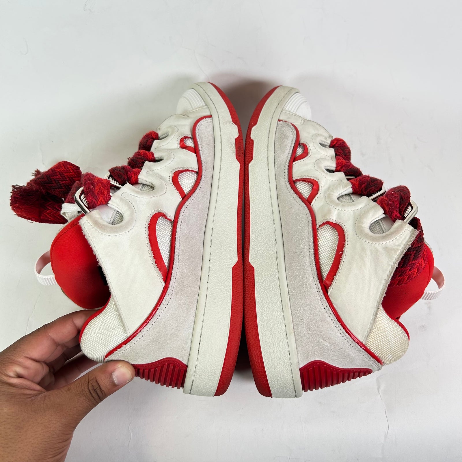 Lanvin Red/White Curb Sneaker Size 44