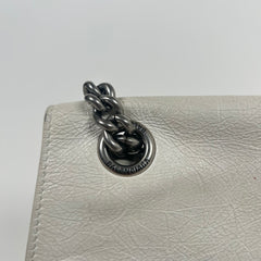 Balenciaga White Small Crush Chain Bag