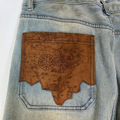 Birth of Royal Child Dirty-Washed Waxed Baggy Jeans