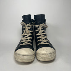 Rick Owens Black/Milk Leather Ramones Size 42