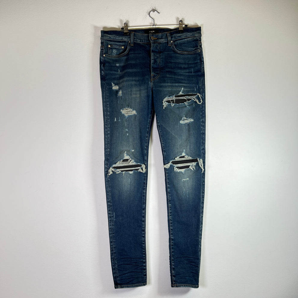 Amiri Deep Classic MX1 Black Patch Denim Jeans