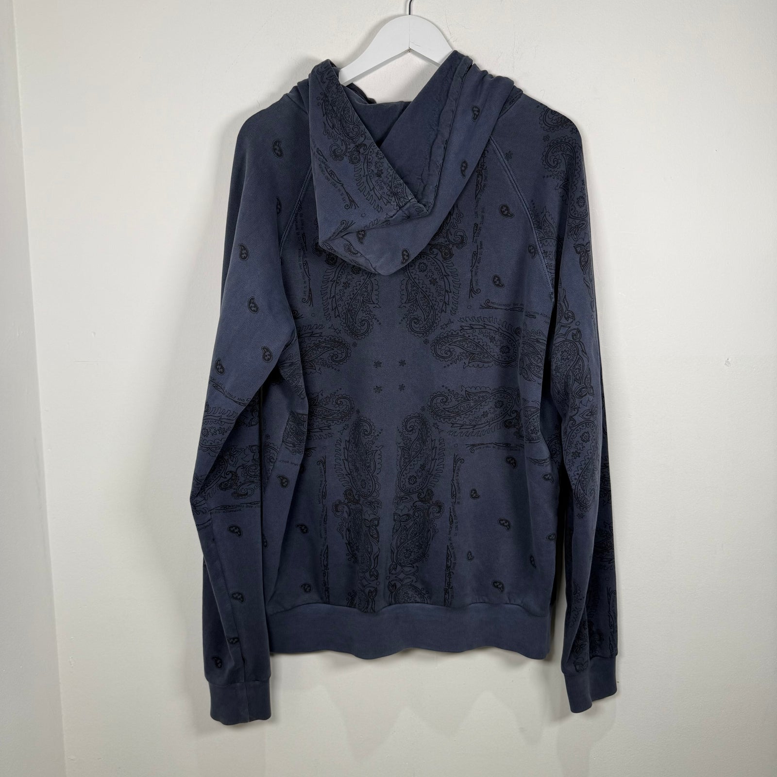 Raf Simons AW04 Blue 'Waves' Paisley Hoodie Size 48