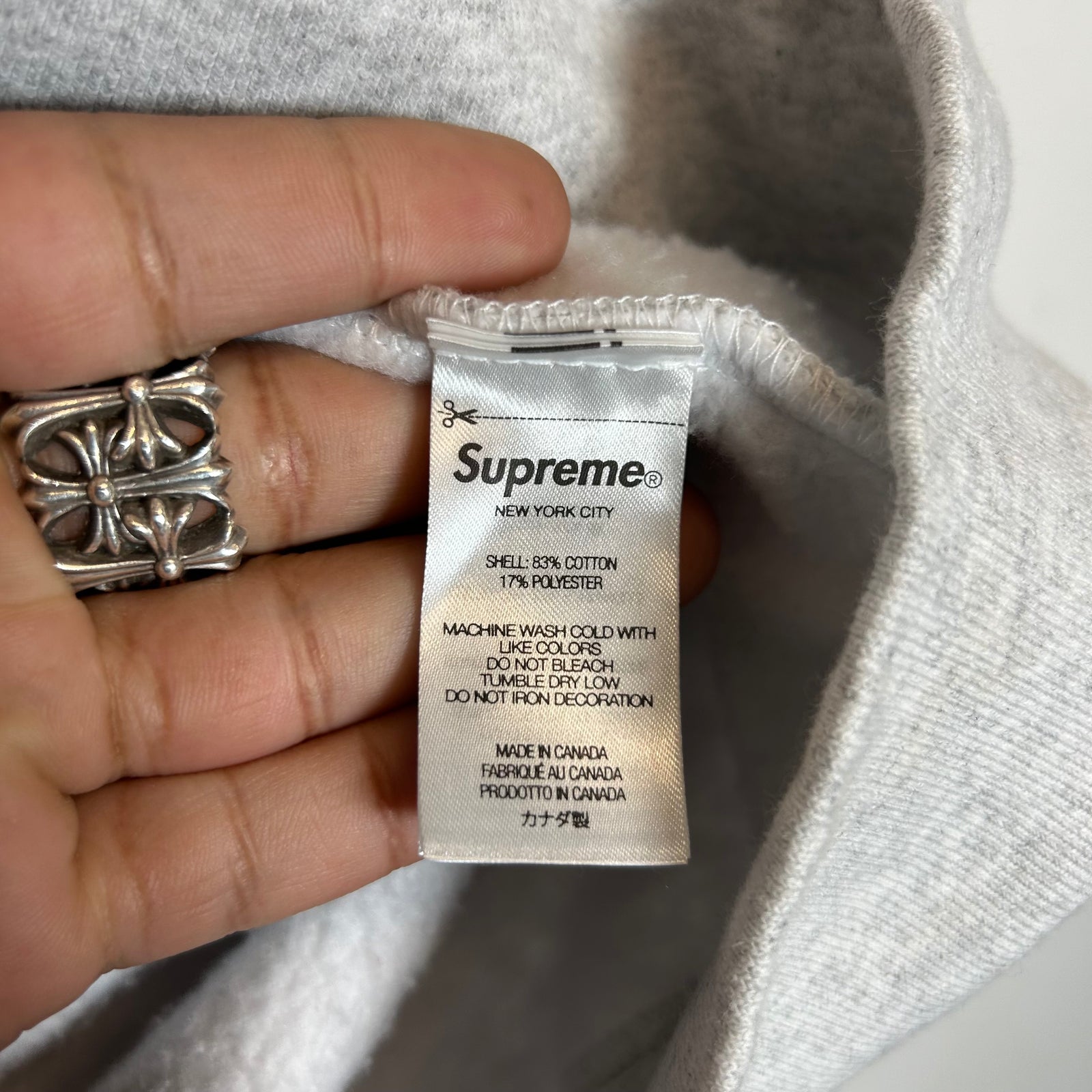 Supreme Grey Mini Bogo Zip-Up Hoodie Size XL