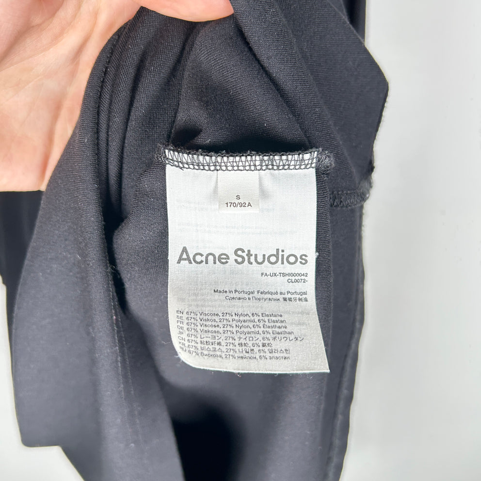 Acne Studios Neck Logo Black T-Shirt Size S