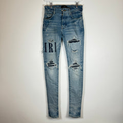 Amiri Denim Logo Applique Thrashed Jeans Size 29