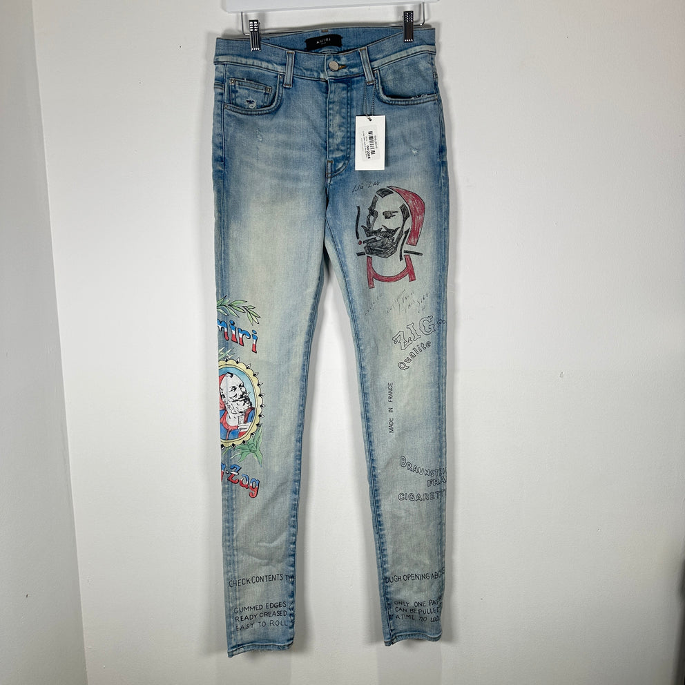 Amiri Zig-Zag Graphic Jeans Size 30