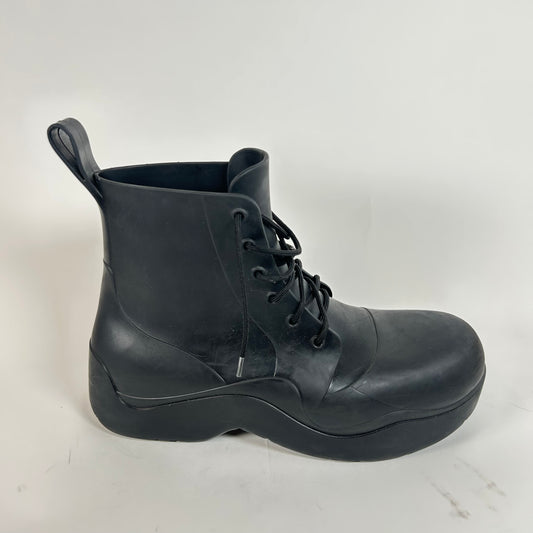 Bottega Veneta Black Lace Up Puddle Boots Size 45