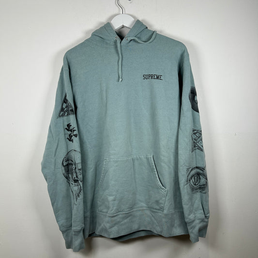 Supreme Blue M.C Escher Hoodie Size L