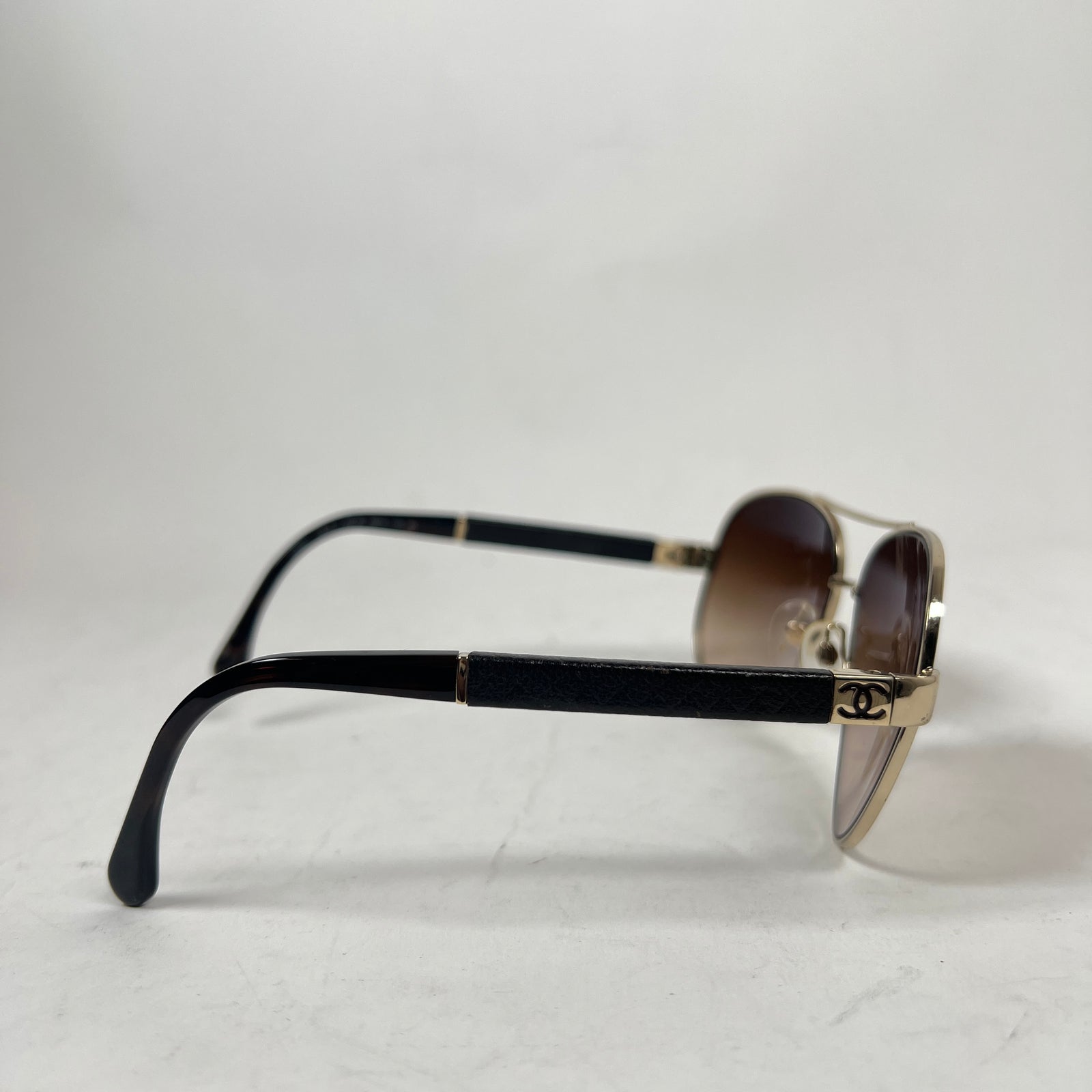 Chanel Lambskin Quilted CC Aviator Sunglasses
