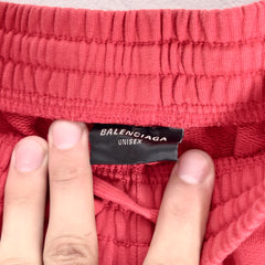 Balenciaga Red/White Soccer Baggy Sweatpants Size M
