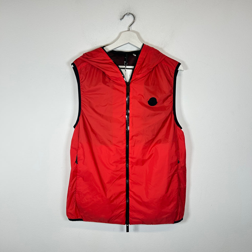 Moncler Red Pakito Hooded Vest Size 2