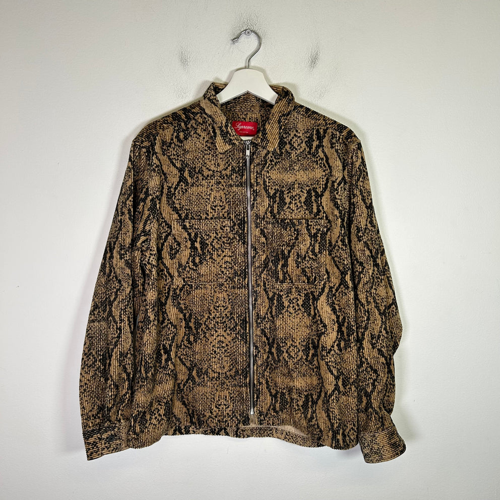 Supreme FW20 Snakeskin Corduroy Zip-Up Jacket