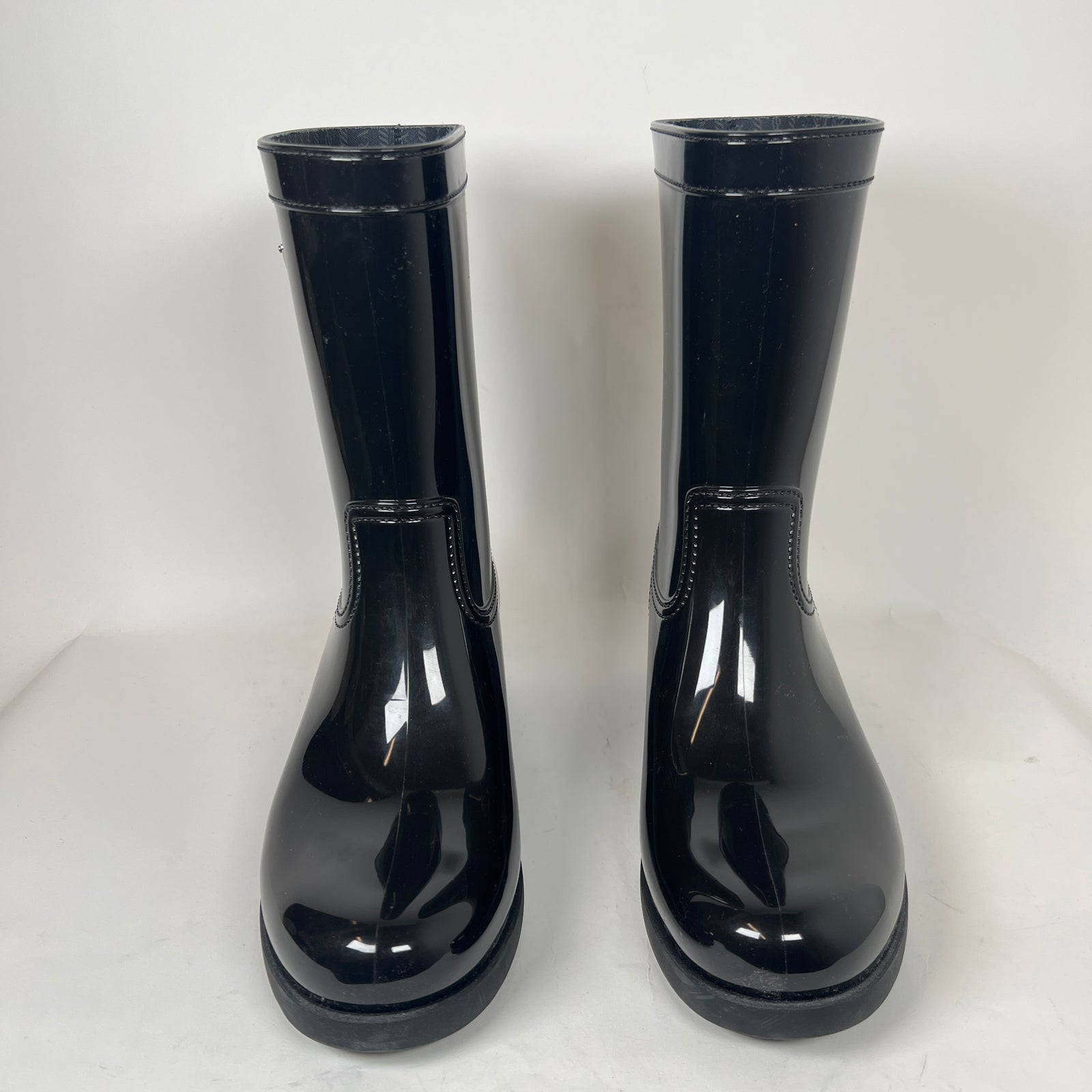 Prada Black Triangle Logo Rainboots Size 41