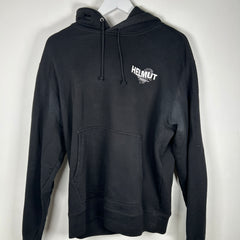 Helmut Lang Distorted Logo Black Hoodie Size M