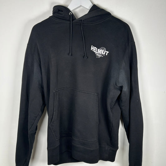 Helmut Lang Distorted Logo Black Hoodie Size M