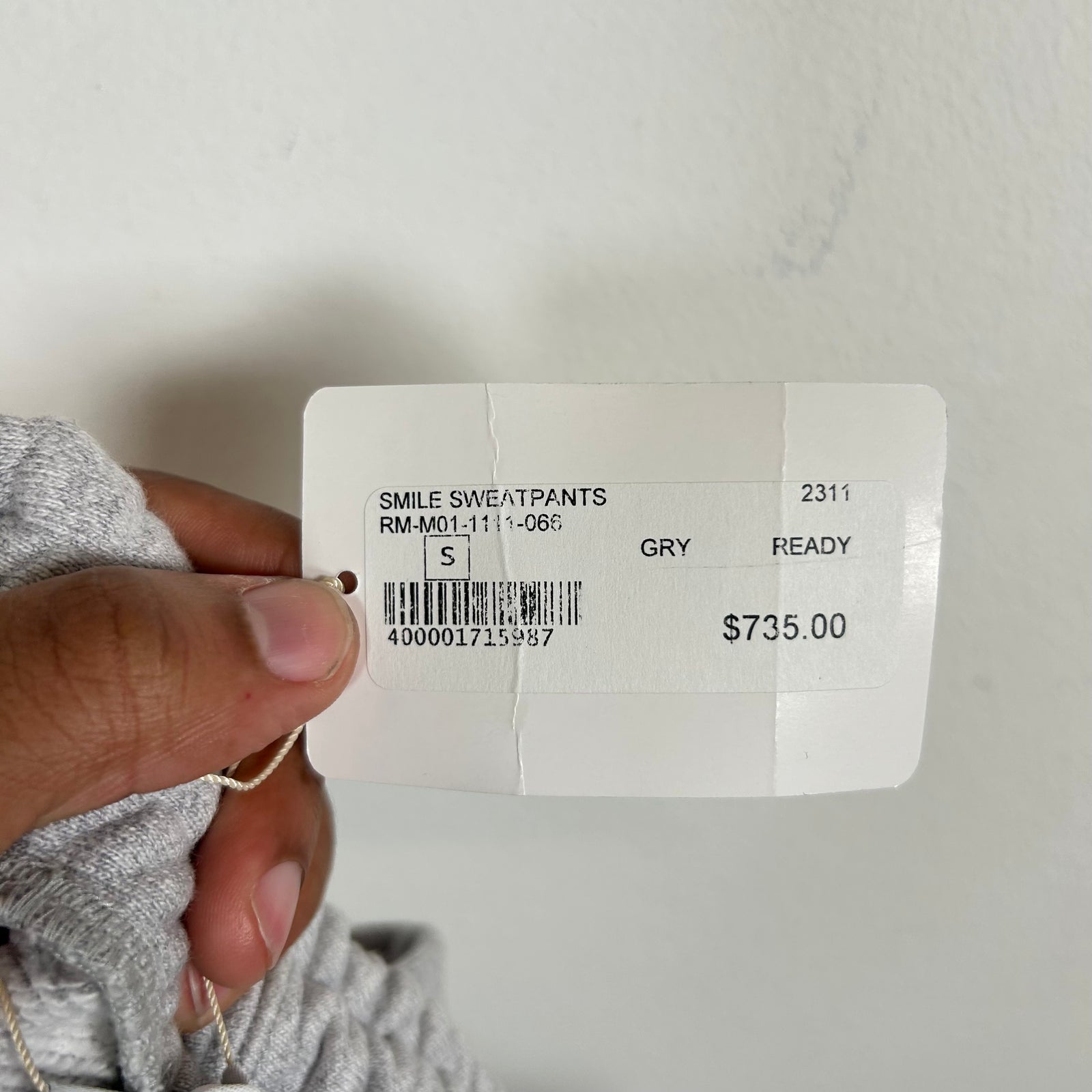 Readymade Grey Smile Sweatpants Size S