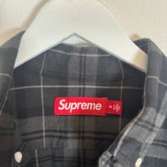Supreme Black Plaid Flannel Shirt Size M