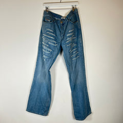 Diesel Blue Ripped Flared Jeans Size 36