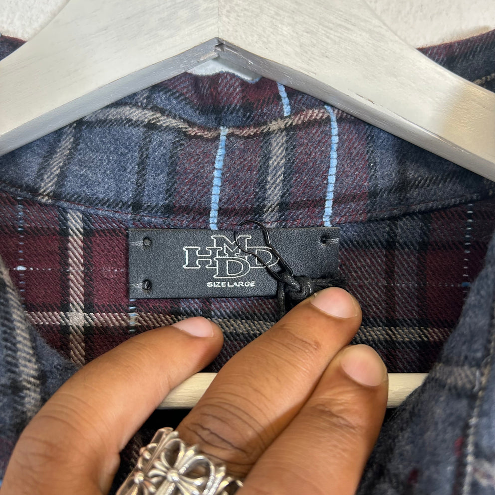 HMDD Brown/Blue Disco Flannel Size L