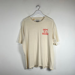 Gallery Dept Cream/Orange French Logo T-Shirt Size XL