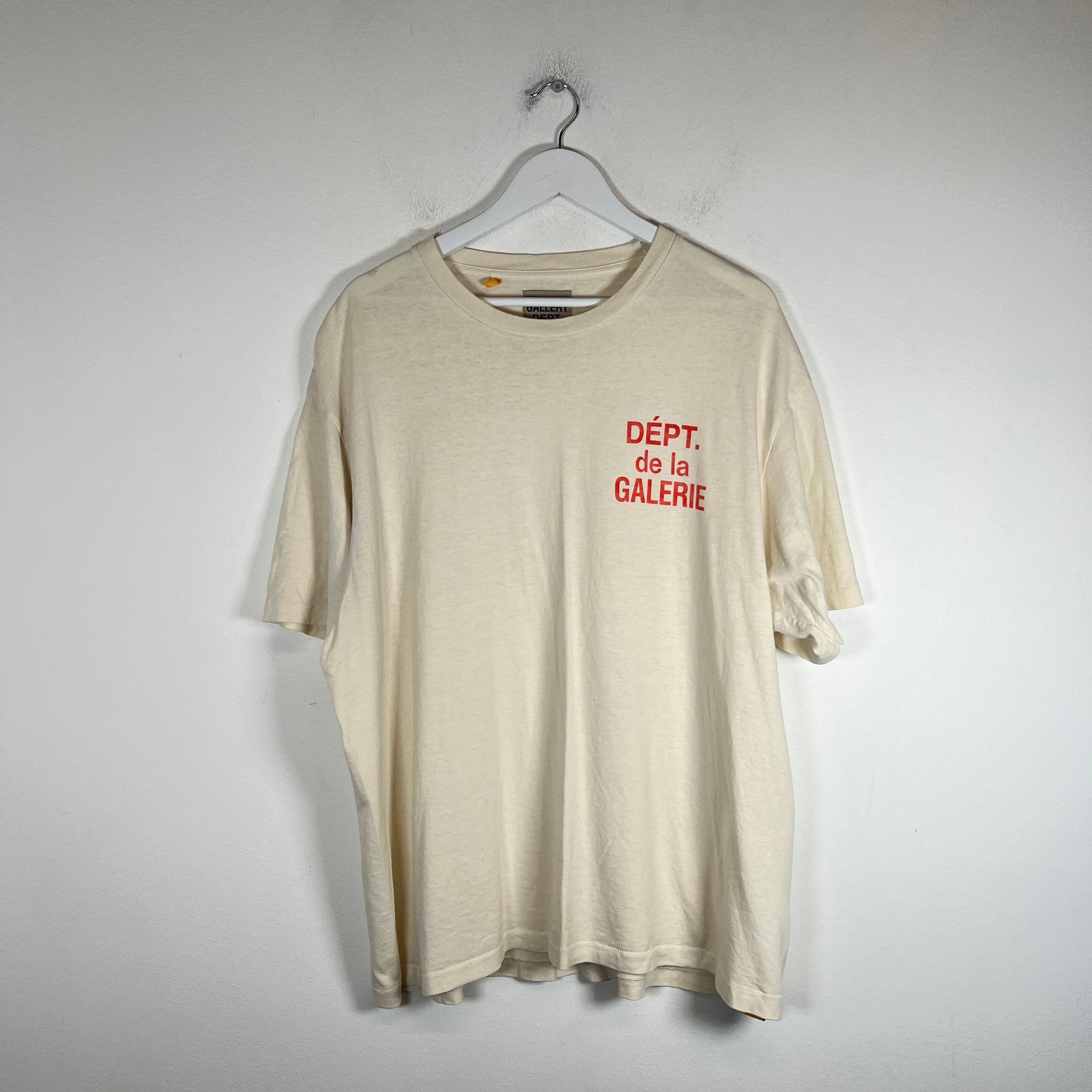 Gallery Dept Cream/Orange French Logo T-Shirt Size XL