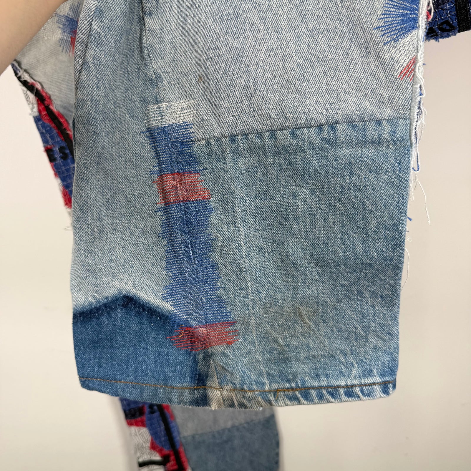 Who Decides War Red/Blue Mural Denim Jeans Size 36