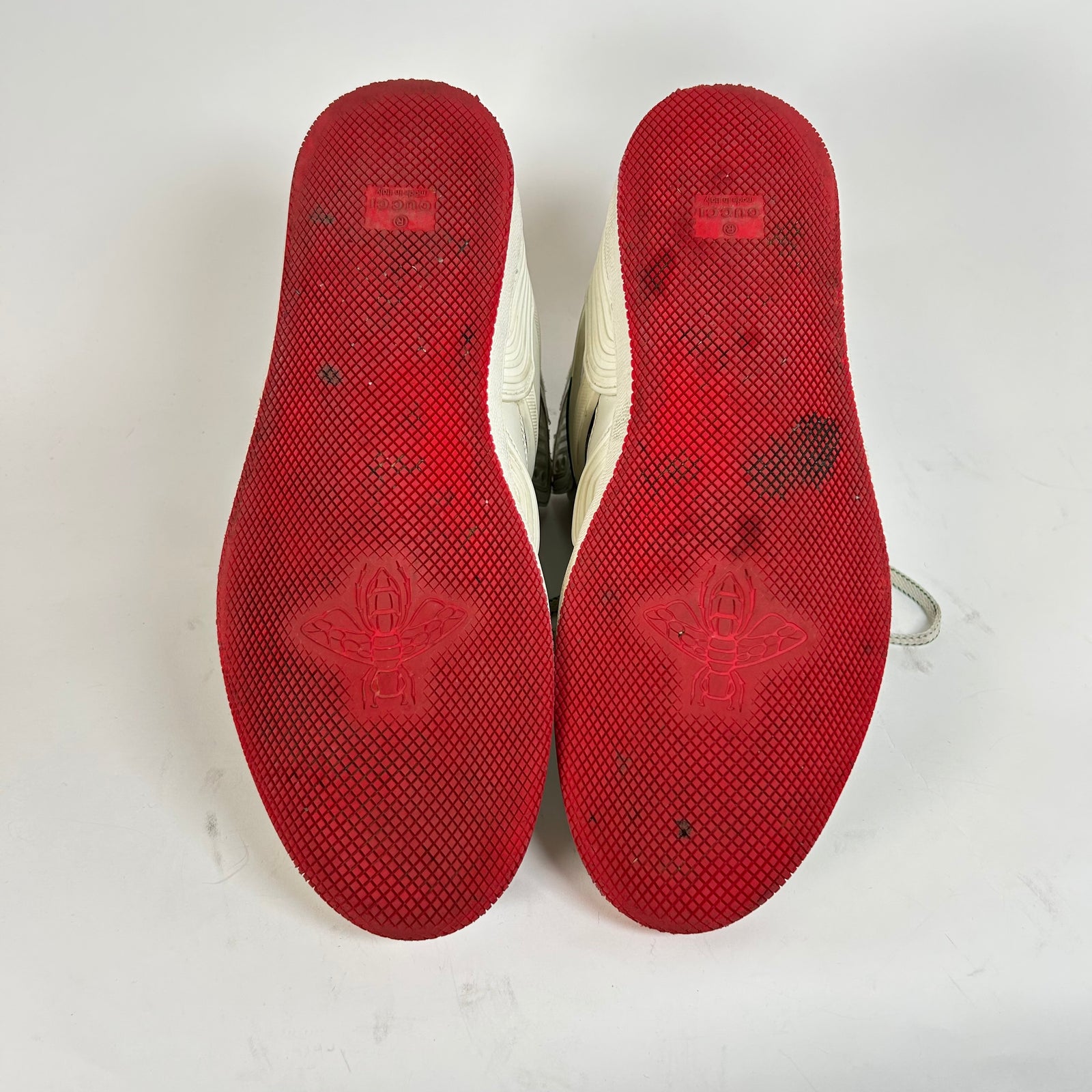 Gucci White/Red Gucci Basket High-Top Sneaker Size GG 8